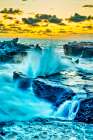 Waves rolling in from the Indian Ocean exploding on the lava shore in Munggu Beach, Bali Indonesia Coastal Print